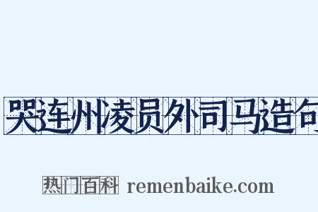 哭连州凌员外司马造句是什么意思的图片